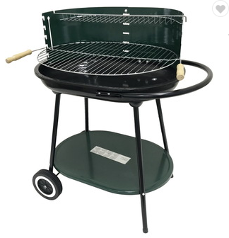 Oval Steel Trolley Charcoal BBQ Grills 