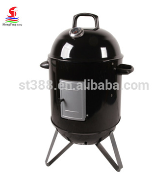 Multifunctional easy assemble heating-resisting smoker grill for smokeless barbecue 