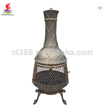 Factory Wholesale OEM & ODM Outdoor Wood Burning Cast Iron Chimenea Garden Backyard Barbecue Chimenea 