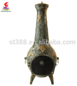 2017 Hot sale new design 53 inch cast iron grape chiminea, wholesale outdoor portable chimenea 
